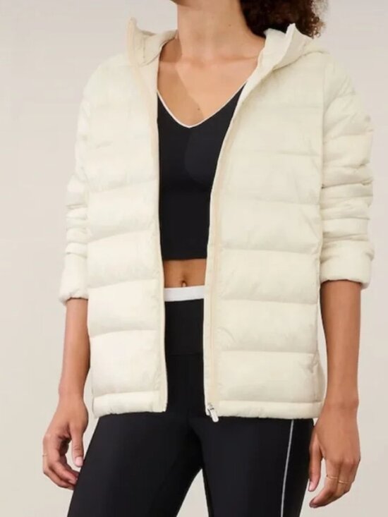 Athleta Jackets & Blazers - Athleta Aire Puffer Jacket Ivory Cream Size Medium